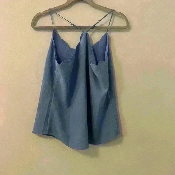 NEW J by J.Crew Blue Scalloped Tank Blouse Size 6 - Picture 3 of 3